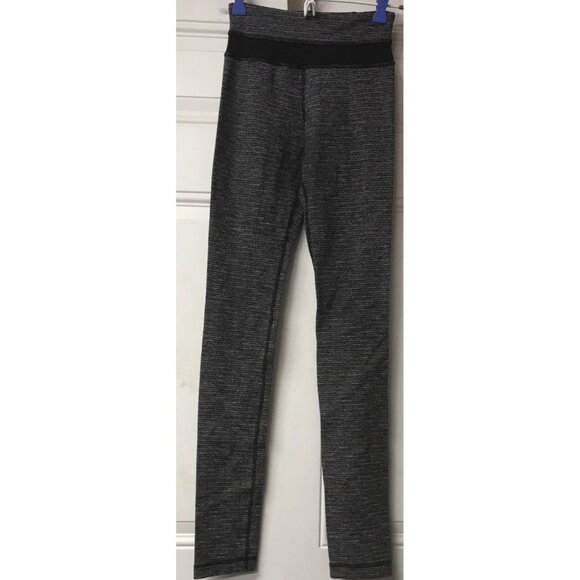 Lululemon Wunder Under Pant High Rise Luon Coco Pique Black Womens Size 2 - Picture 1 of 7